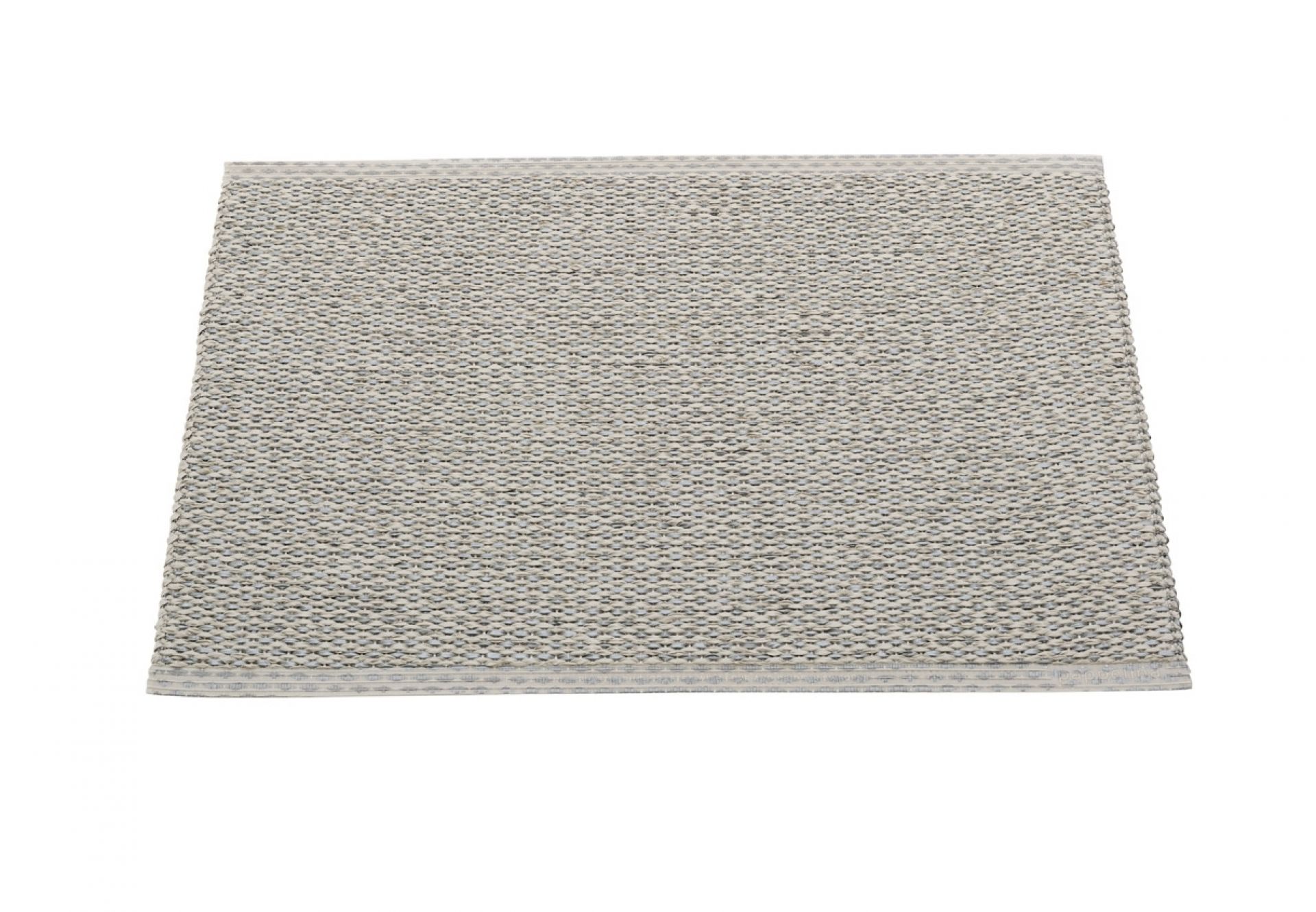 Svea Kunststoffteppich in warmem Grau, 70x50 cm. Moderner, gewebter Teppich für Innen und Außen.