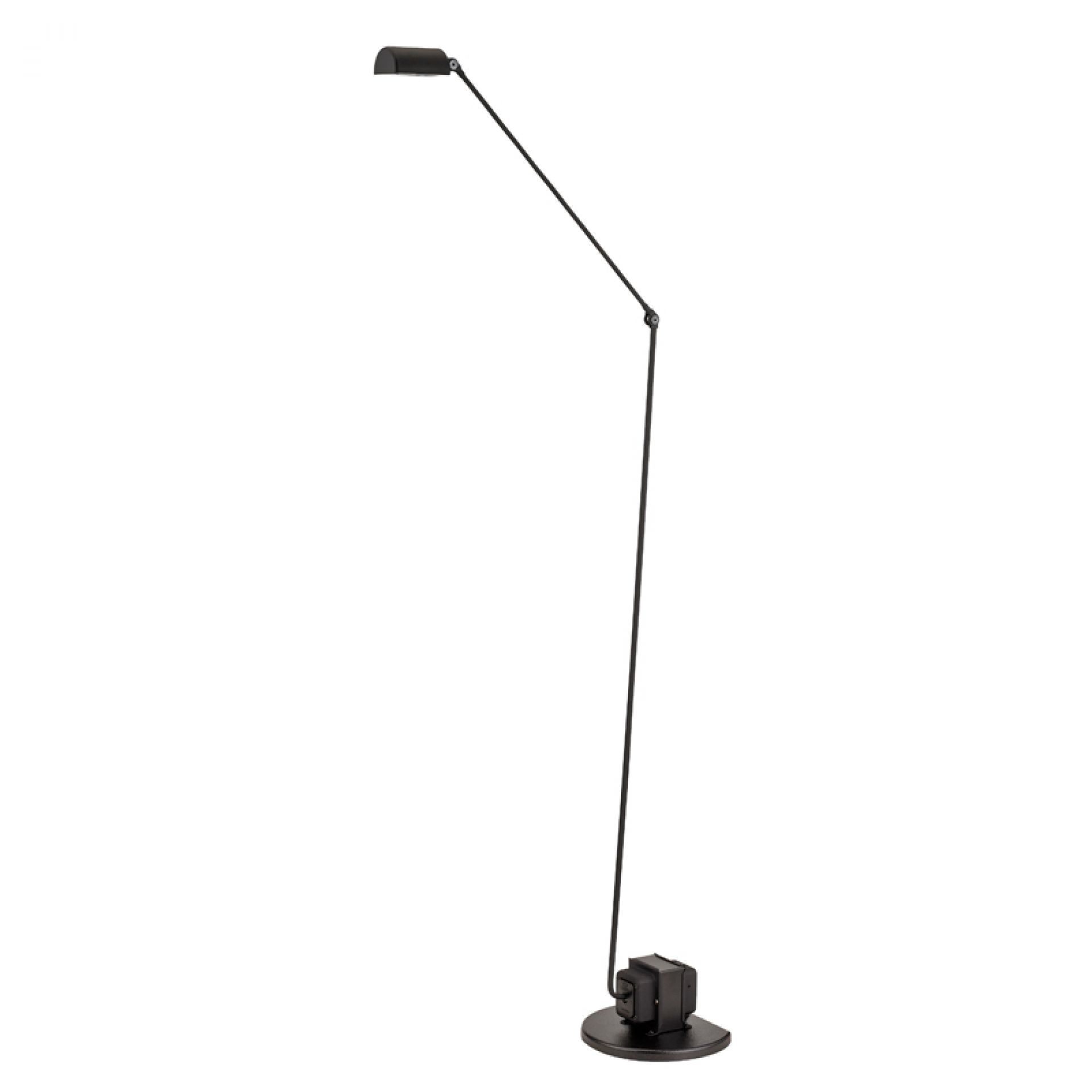 Schwarze Daphine Terra LED Stehleuchte von Lumina mit verstellbarem Arm und minimalistischem Design.