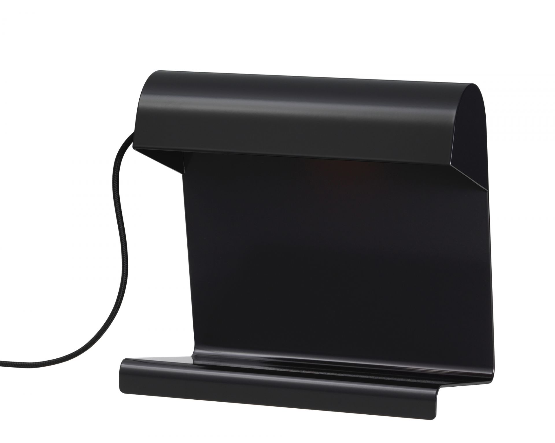 Schwarze Vitra Tischleuchte im minimalistischen Design. Moderne Schreibtischlampe für Büro und Zuhause.