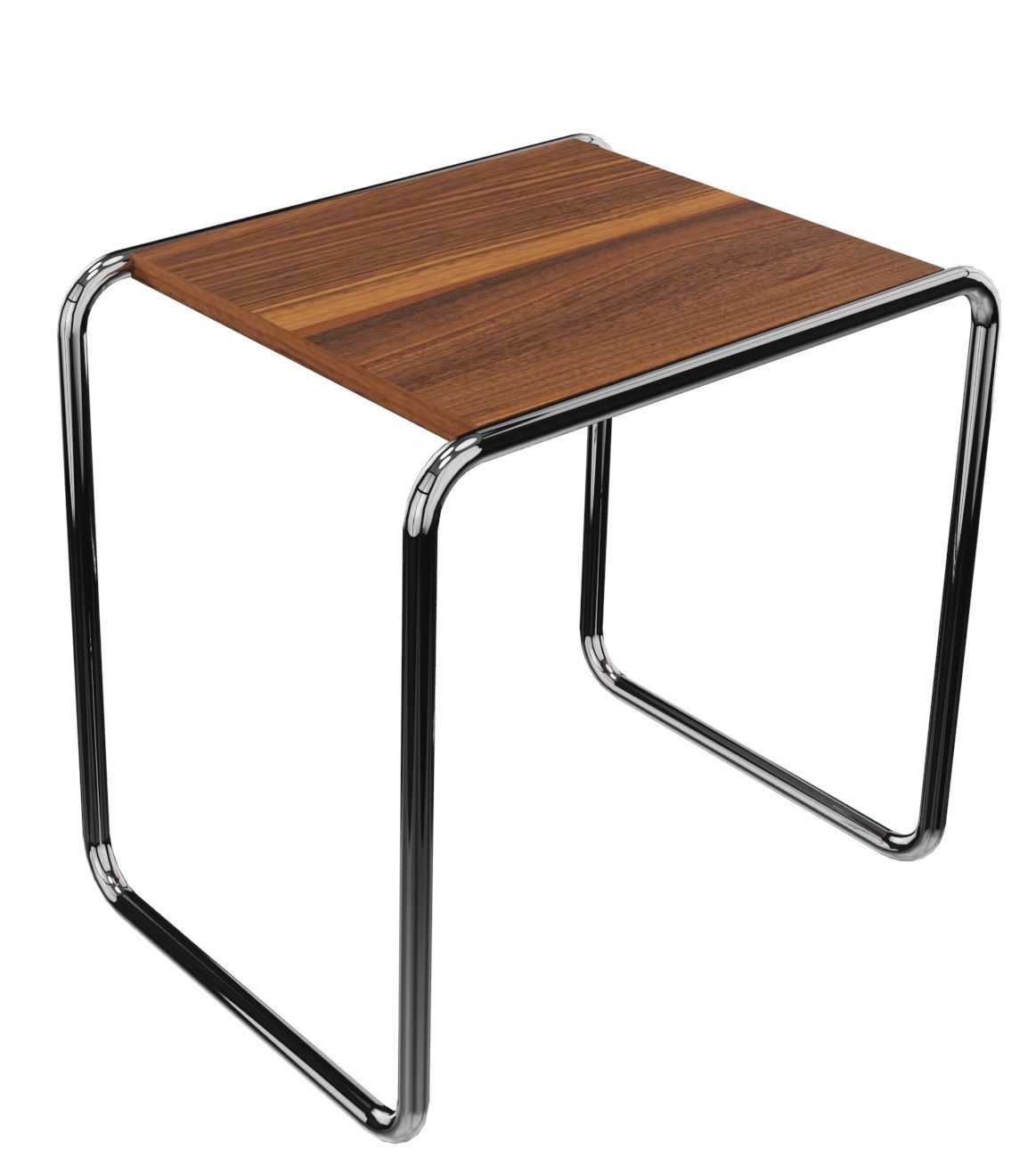 B 9 b Beistelltisch NUSSBAUM MASSIV GEÖLT / CHROM Thonet EINZELSTÜCK