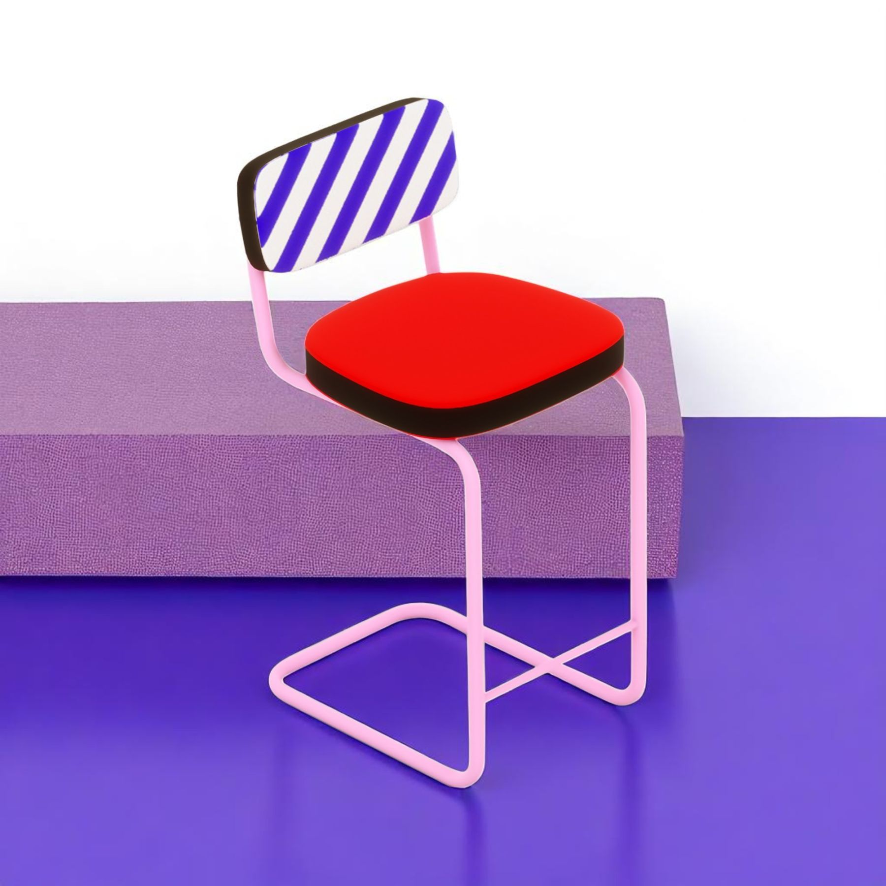 Superstool Barhocker Seletti Rotes Gitter