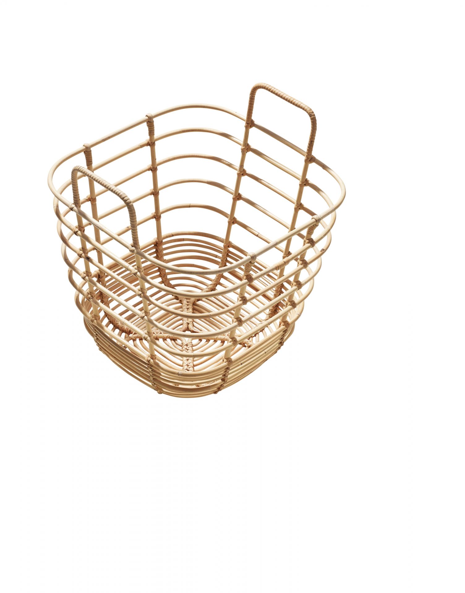 Quadratischer Cane-Line Korb "Sweep" aus Rattan, natürliches Design, Aufbewahrungskorb für Wohnaccessoires.