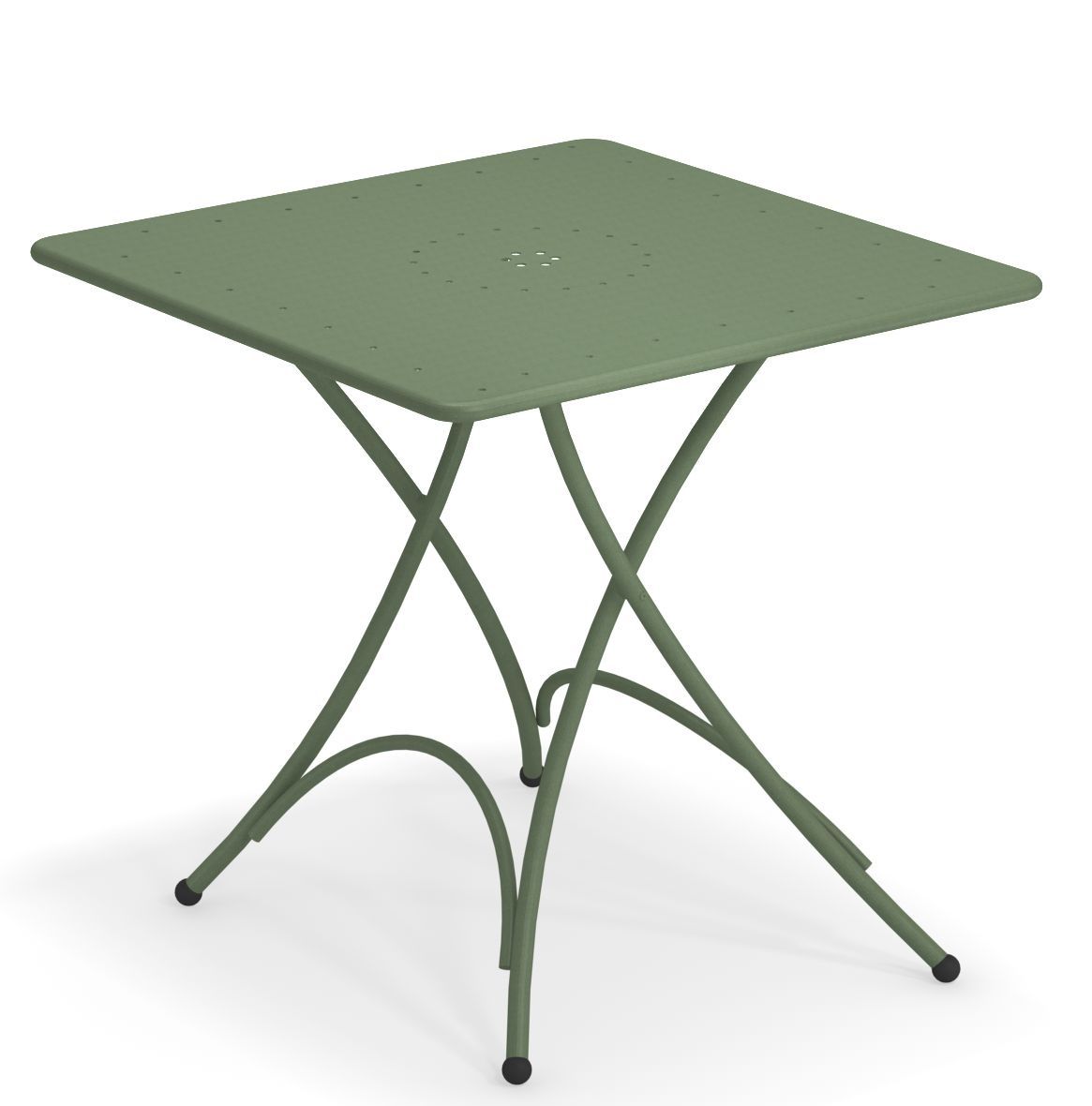 Grüner Pigalle Klapptisch von Emu für den Garten oder Balkon, quadratische Tischplatte.