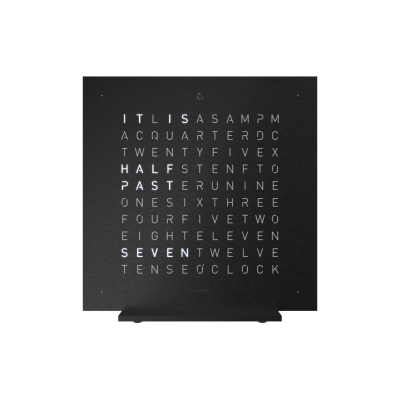 Earth 13.5 Steel Series Tischuhr / Zeitobjekt Englisch QLOCKTWO
