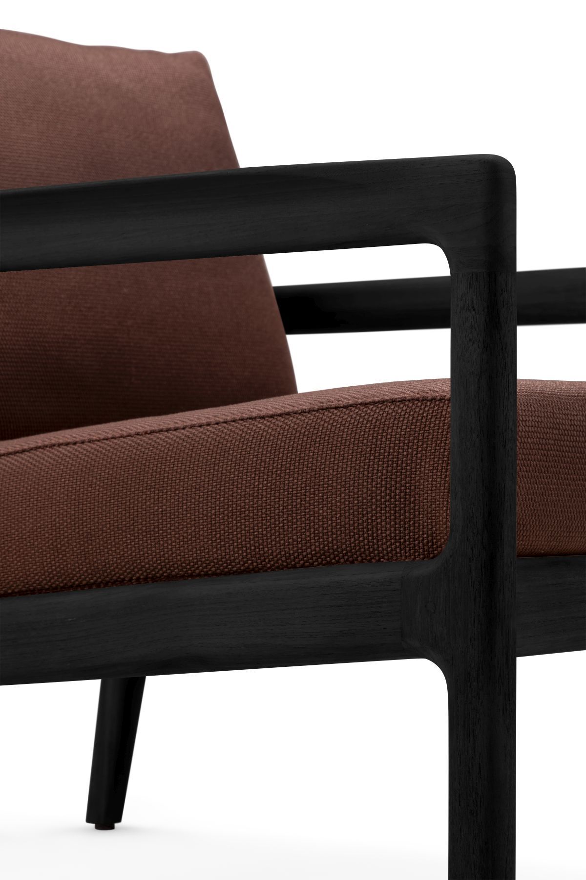 Jack Outdoor Loungesessel Teak Schwarz lackiert Burgundy Ethnicraft