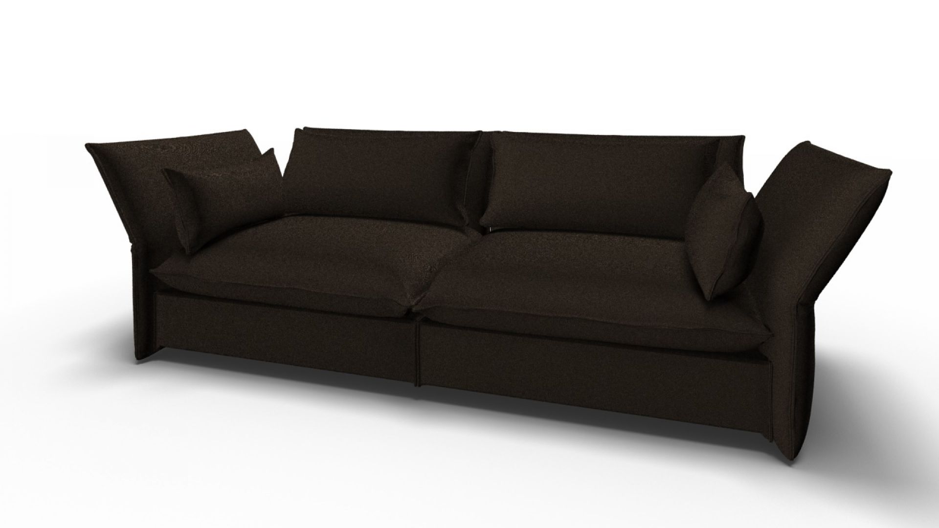Mariposa Sofa, 3-Sitzer in Teakbraun von Vitra. Modernes Sofa mit verstellbaren Arm- und Rückenlehnen.
