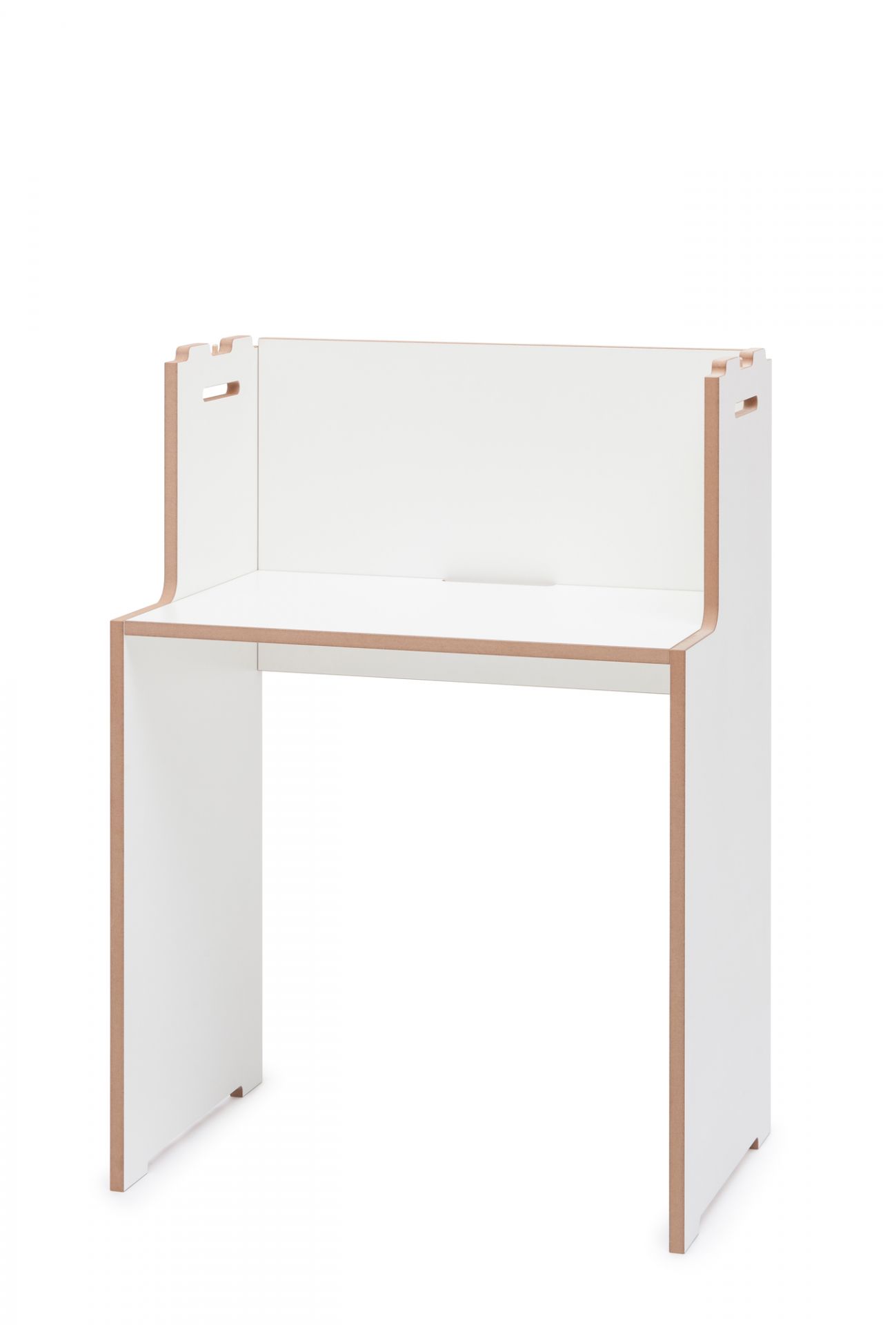 Weißer Tojo Schreibtisch aus Holz, minimalistisches Design für Büro und Arbeitszimmer. Moderner Bürotisch für Studenten.