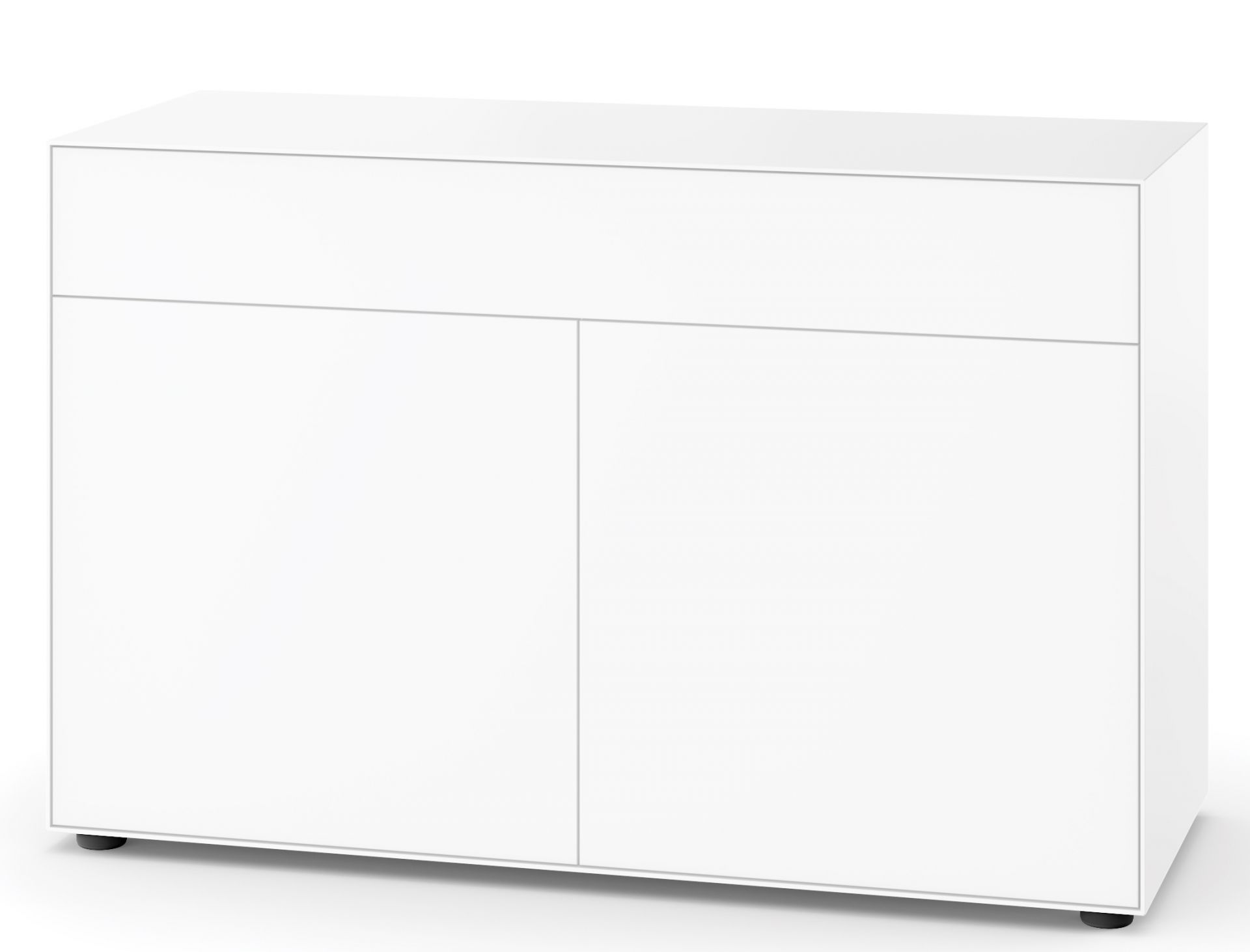 Weißes Nex Pur Box Sideboard von Piure mit Tür und Schubkasten für modernes Wohnen.