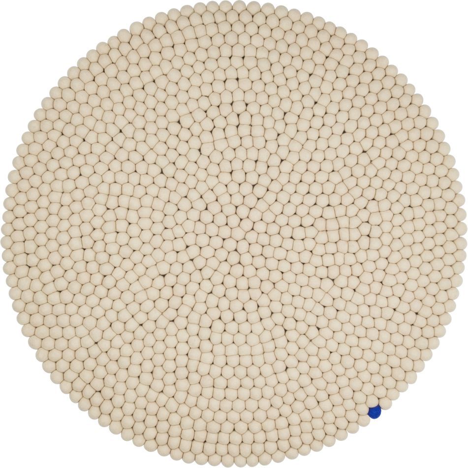 Big One Filzteppich Beige, runder Teppich (Ø 160 cm) aus vielen kleinen Filzkugeln.