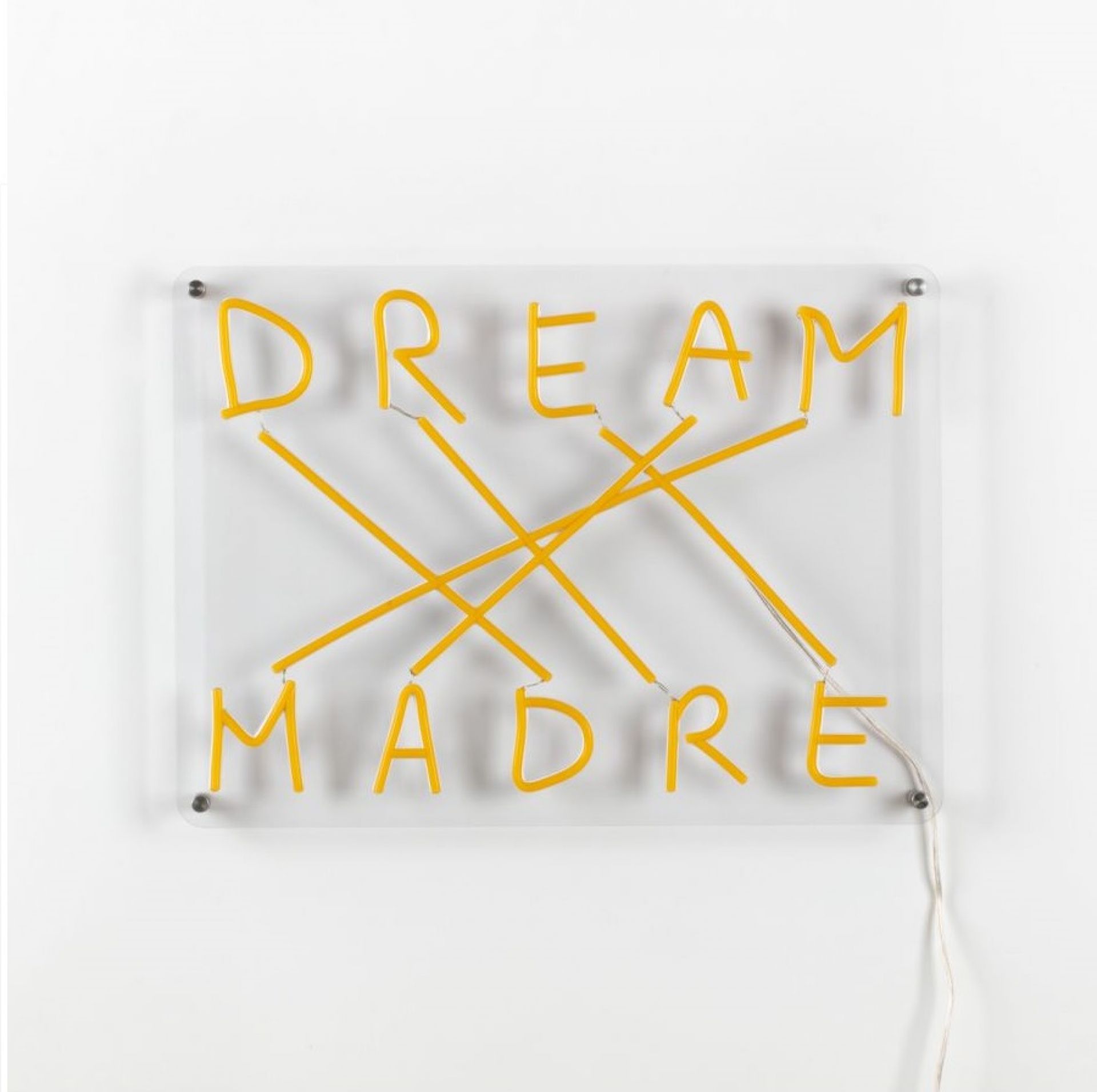 Gelbe Dream Madre LED Wandleuchte von Seletti, dimmbar, modernes Design für Wohnzimmer und Schlafzimmer.
