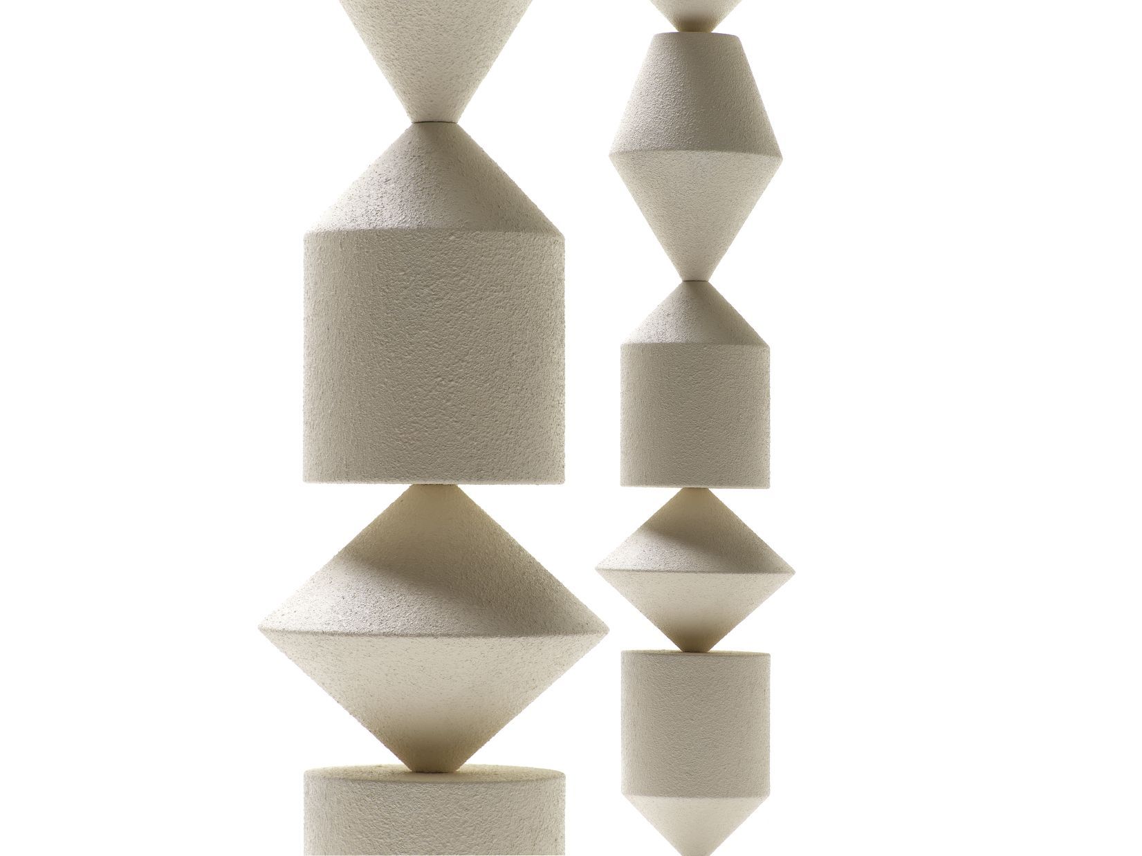 Costantina Stehlampe von Mogg: Moderne Designleuchte mit geometrischen Formen in Weiß. Stehlampe für Wohnzimmer.