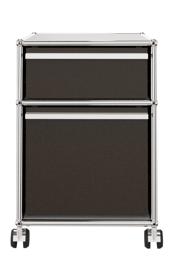 USM Haller Rollcontainer mit Hängeregistratur – braun