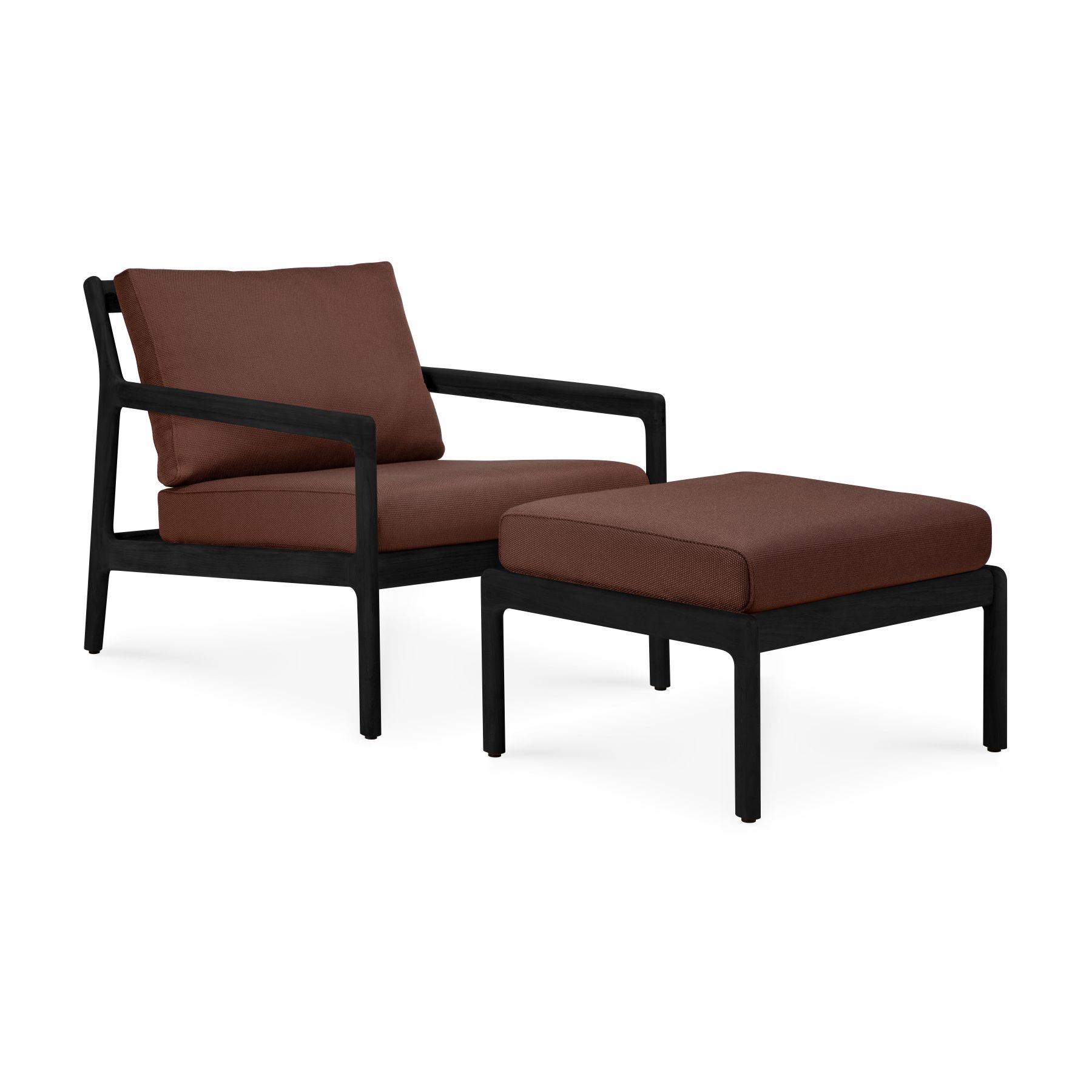 Jack Outdoor Loungesessel Teak Schwarz lackiert Burgundy Ethnicraft