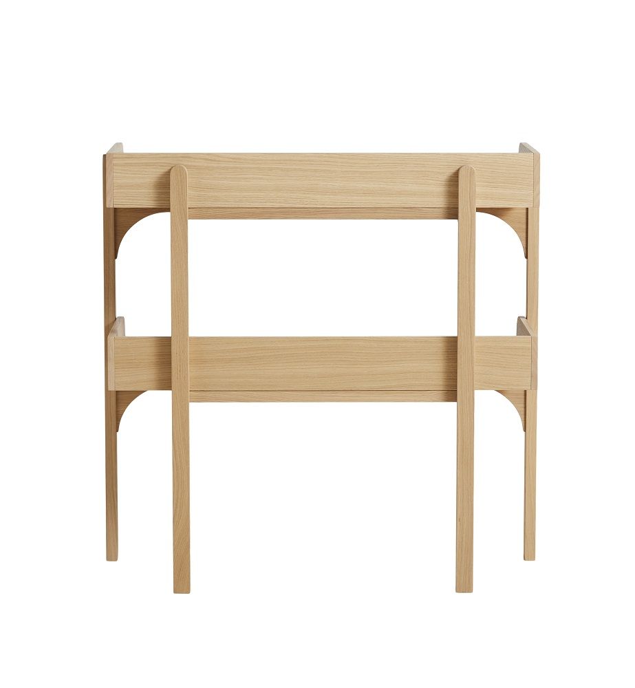 Woud Utility Shelf Regal aus hellem Holz, modernes Design mit zwei Ablageflächen für Wohnzimmer oder Büro.