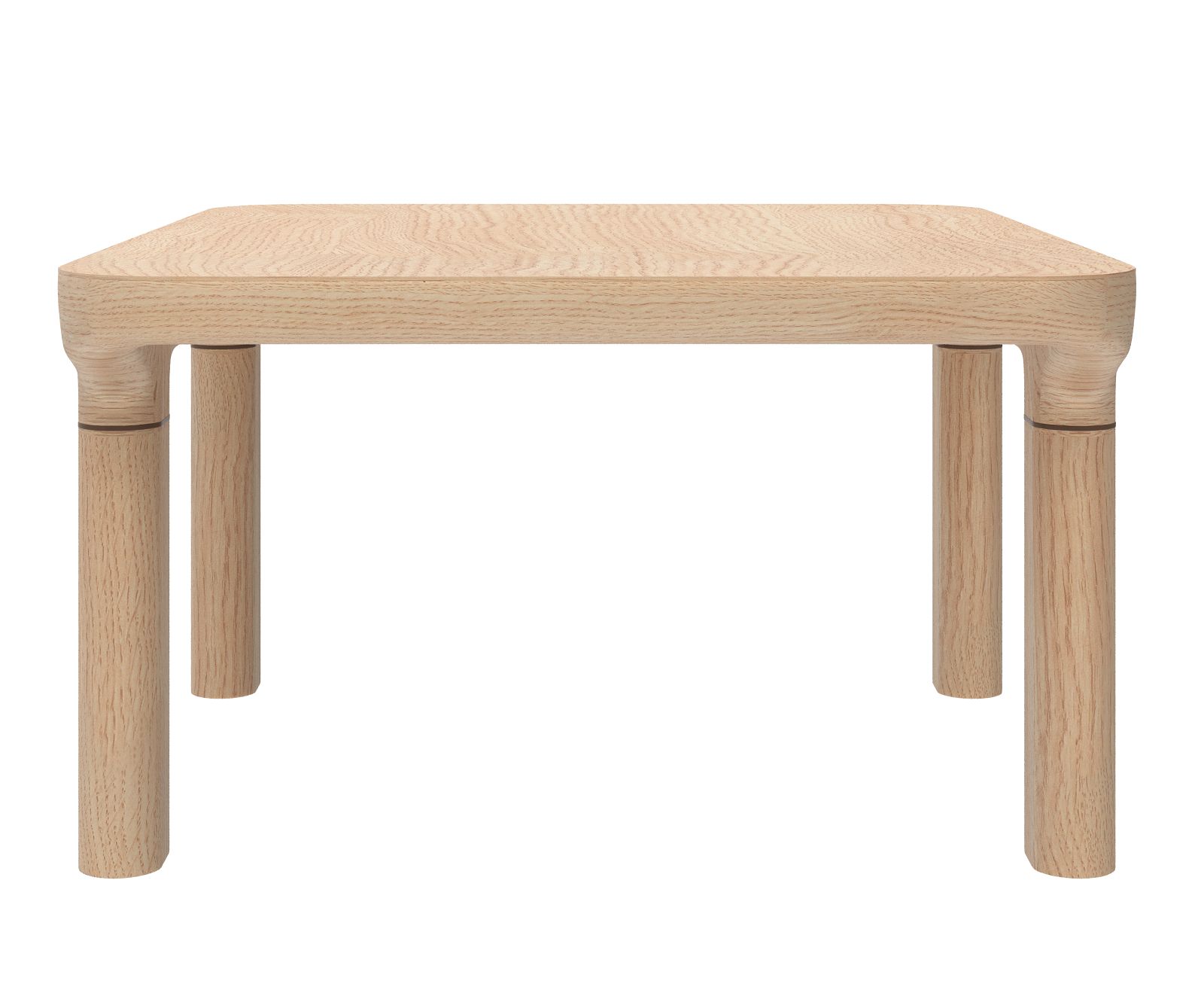 Camille Couchtisch von Hartô aus hellem Holz mit abgerundeten Ecken und zylindrischen Beinen.