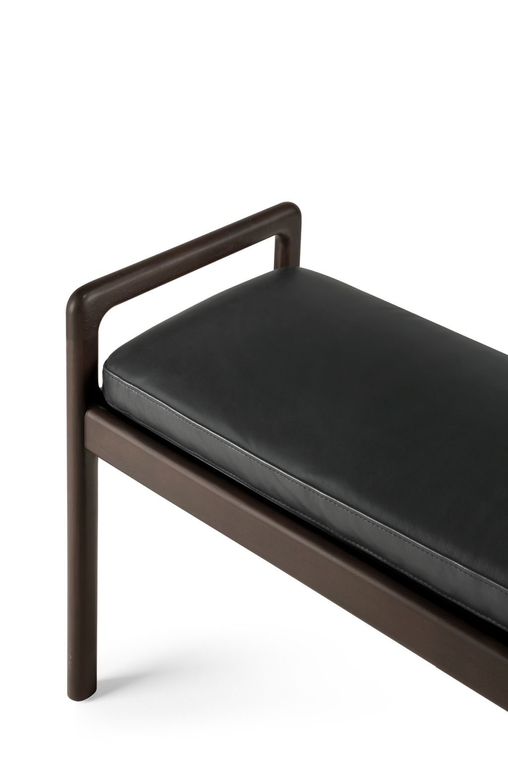 Jack Bench Bank mit Sitzpolster Leder schwarz Ethnicraft