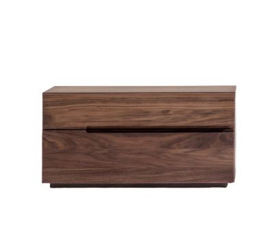 Nightstand 64 Nachttisch aus Holz mit zwei Schubladen für das Schlafzimmer.