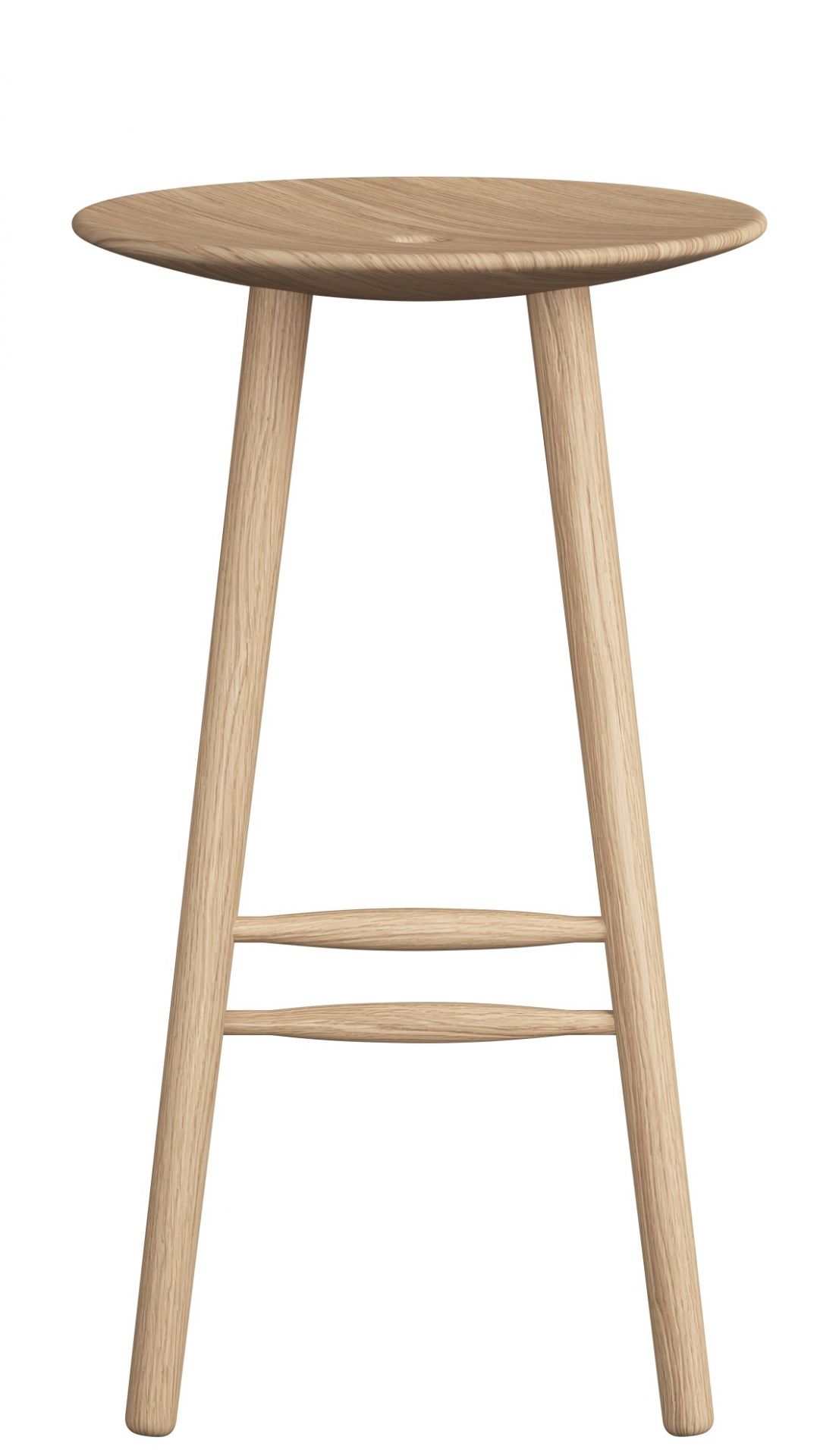 DI Volo Barhocker aus hellem Holz, H 65 cm, für Küche oder Bar.