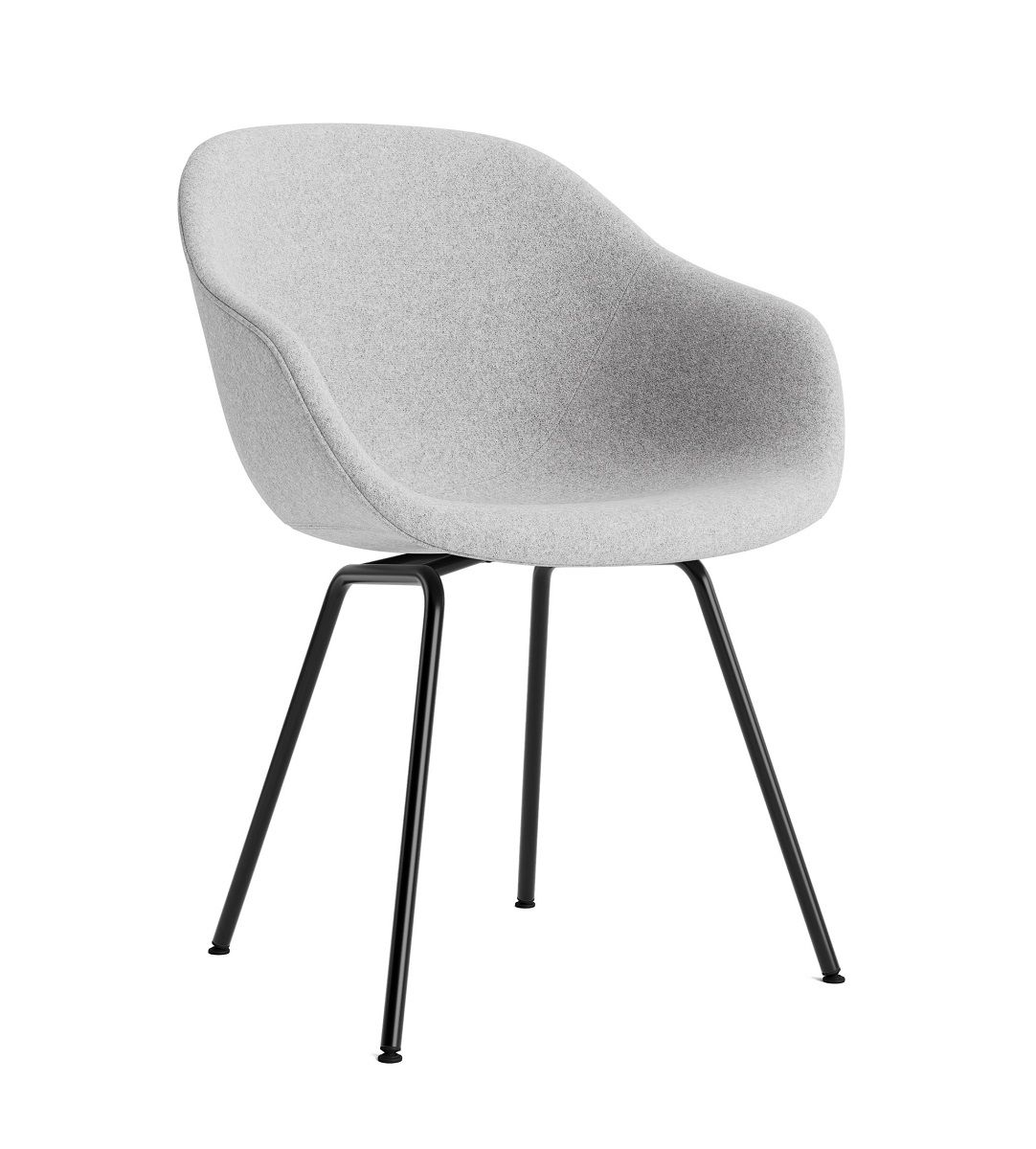 Grauer About a Chair AAC 227 Stuhl von Hay mit schwarzem Metallgestell. Moderner Designstuhl.