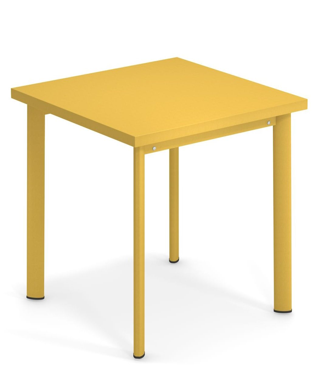 Gelber, quadratischer Star Tisch von Emu für den Außenbereich, robust und wetterfest.