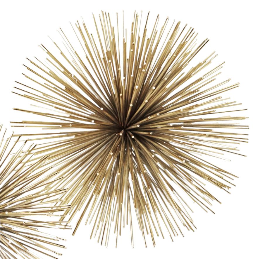 Goldener Riccio Deko-Stern von Philippi, abstrakte Metall-Dekoration für stilvolles Wohnambiente, modernes Designobjekt.