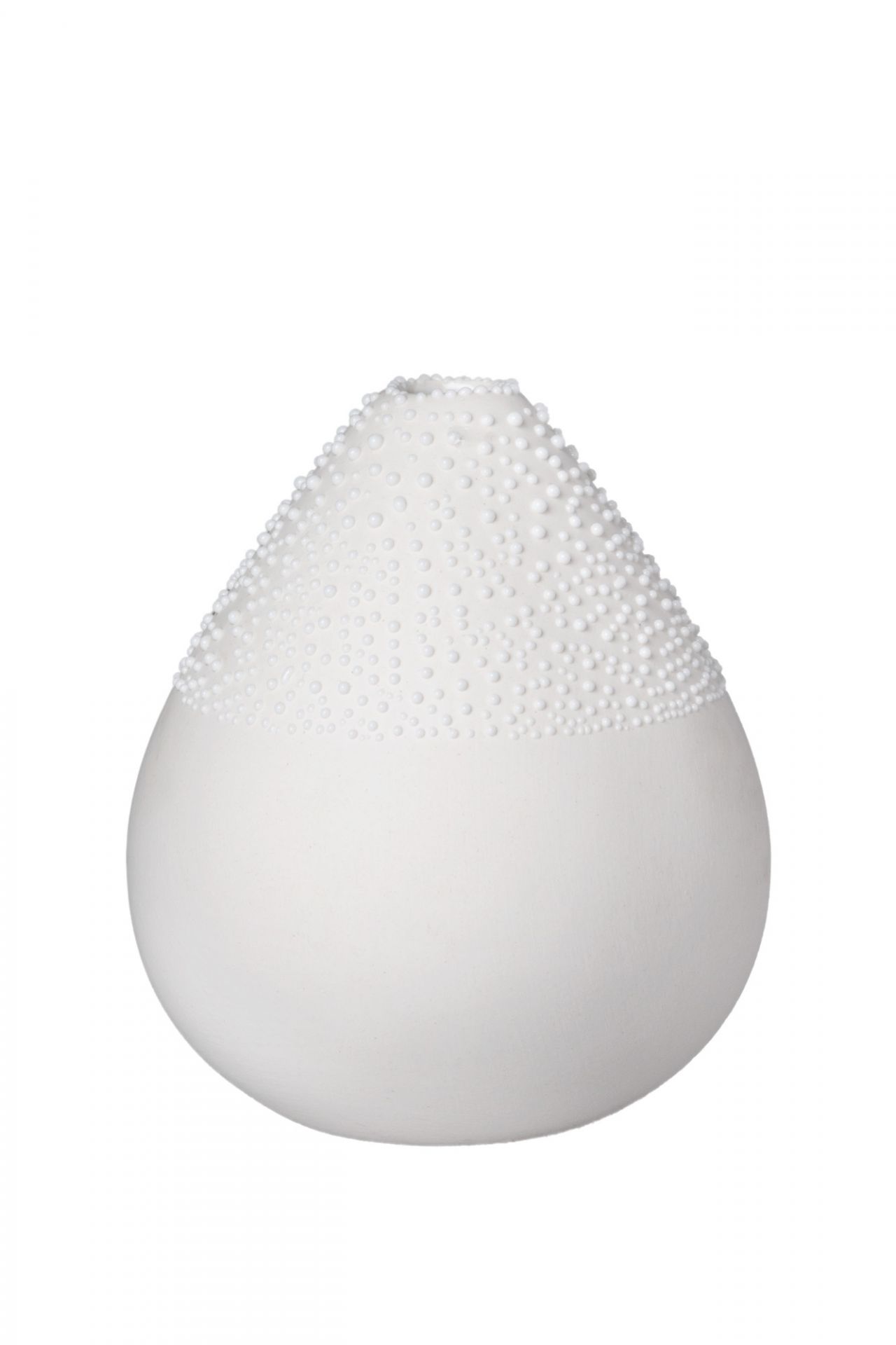 Weiße Zuhause Perlenvase von Räder, eine moderne Dekovase mit einzigartiger Perlenstruktur für stilvolle Wohnaccessoires.