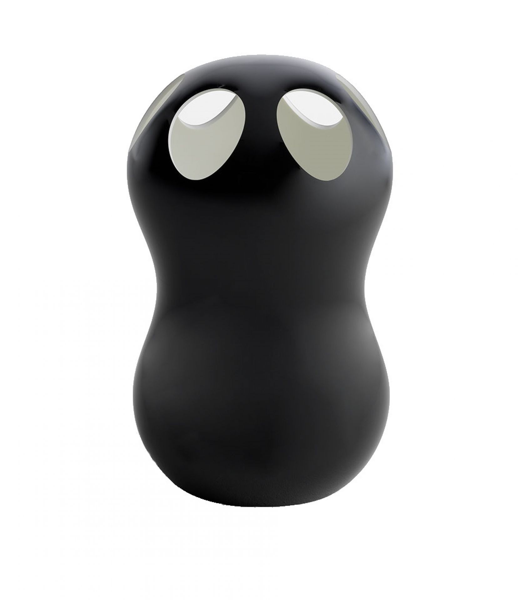 Zontik Schirmständer von Casamania Horm, moderner Schirmhalter aus schwarzem Kunststoff mit runden Öffnungen.