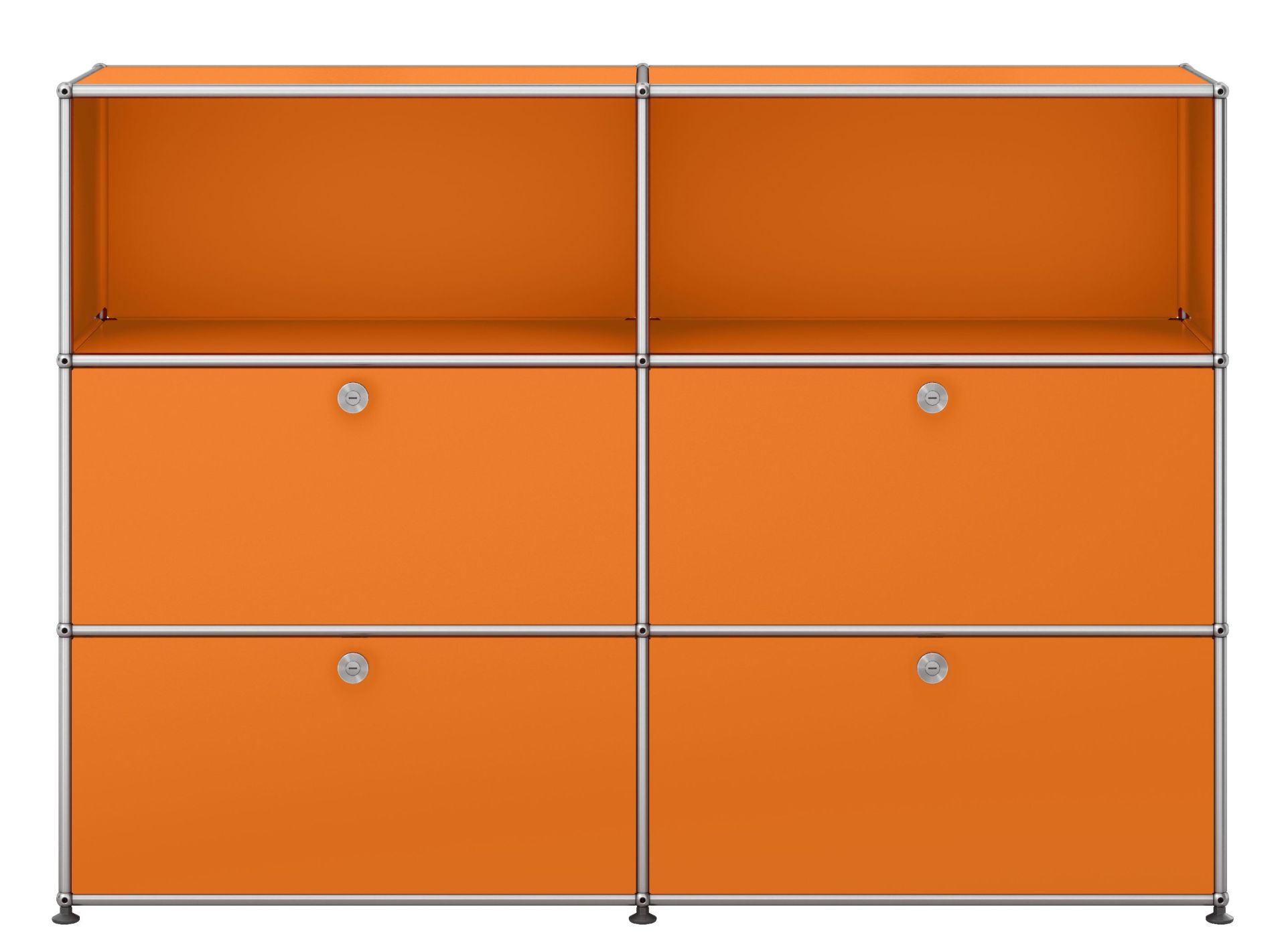 USM Haller Highboard 4 Klappen / 2 Offen Reinorange