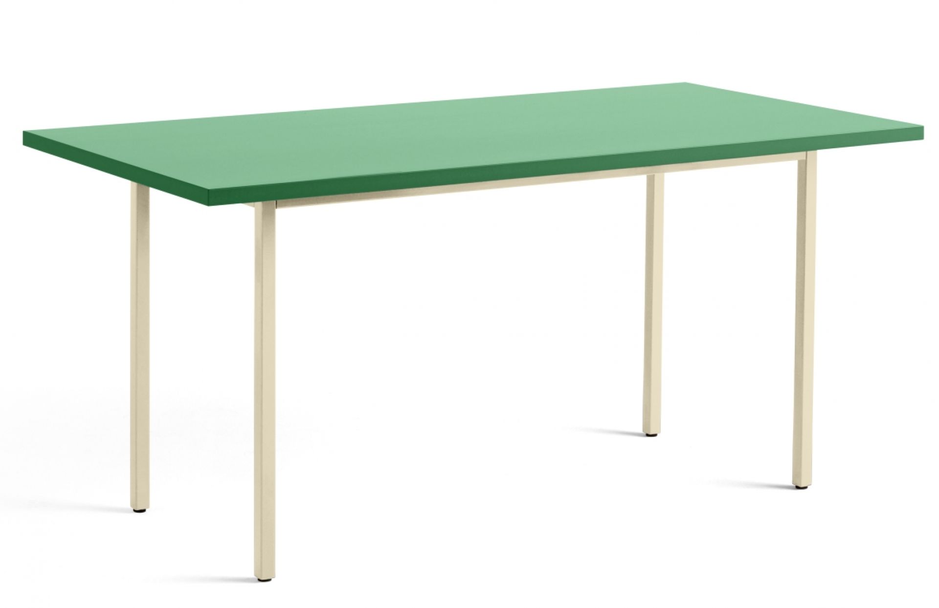 Hay Two Colour Table, mintgrüne Tischplatte mit elfenbeinfarbenem Gestell, Länge 160 cm, moderner Esstisch für Esszimmer.