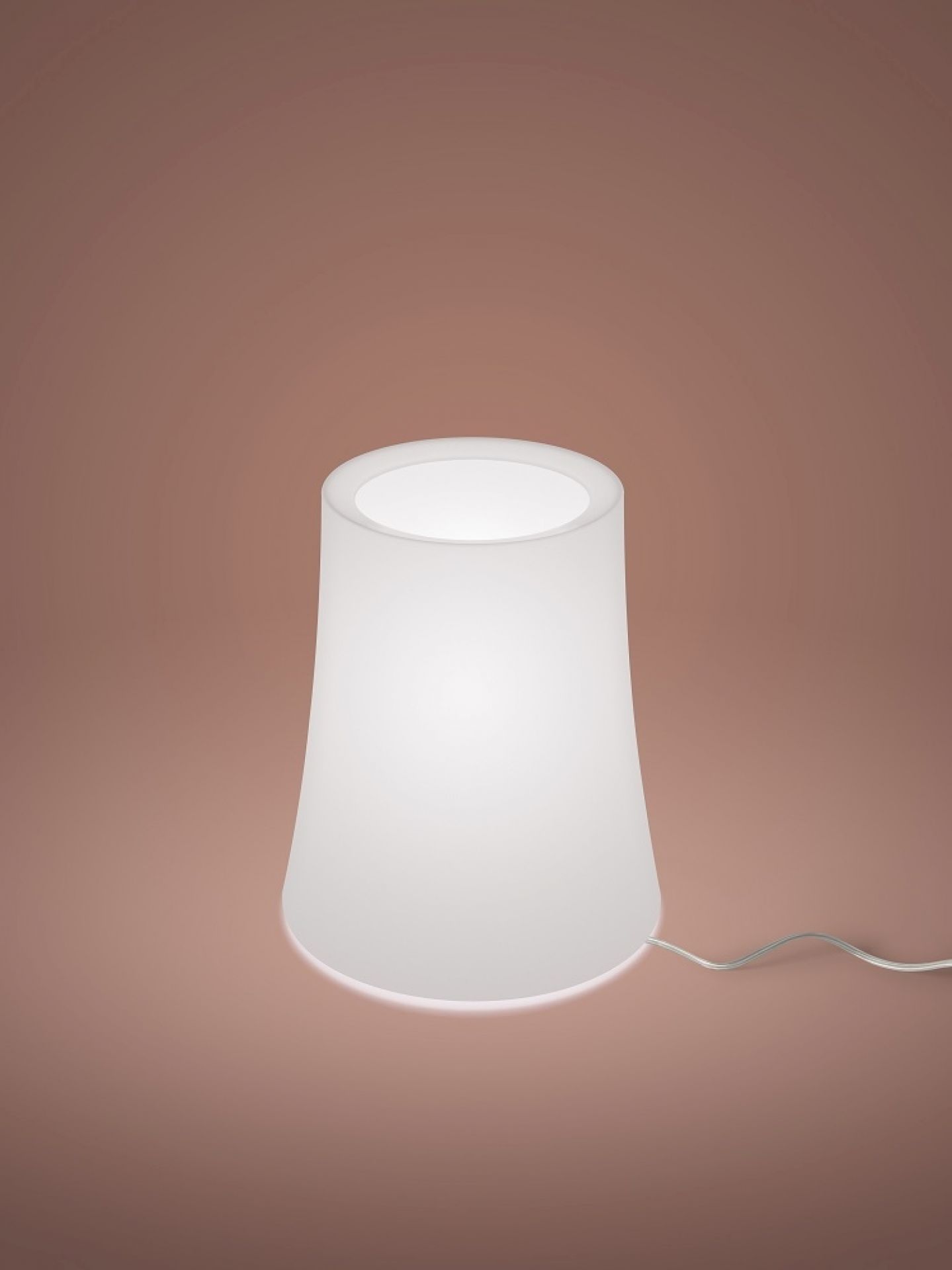 Weiße Birdie Zero Tavolo Tischleuchte von Foscarini, modernes Design für Nachttisch und Wohnzimmer.