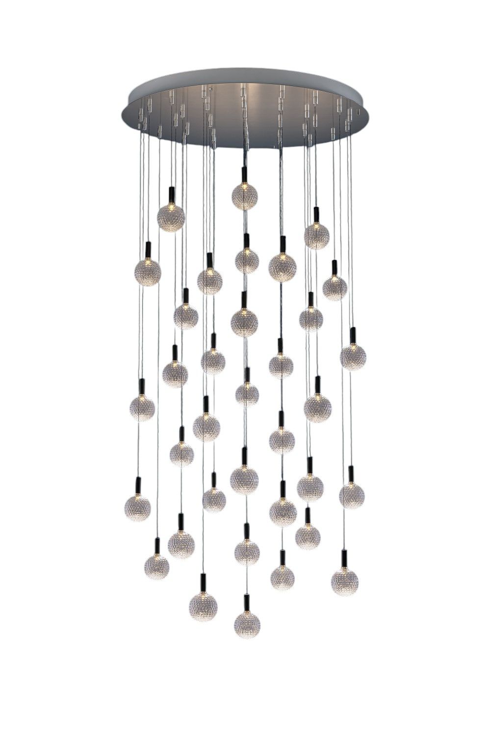Par 18 Chandelier von Catellani & Smith: Hängeleuchte mit vielen kleinen, leuchtenden Kugeln.