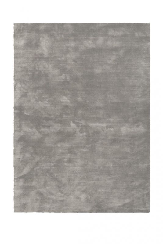 Quadratischer, grauer Tencel Teppich von miinu, ideal für Wohnzimmer und Schlafzimmer, hochwertige Textur.