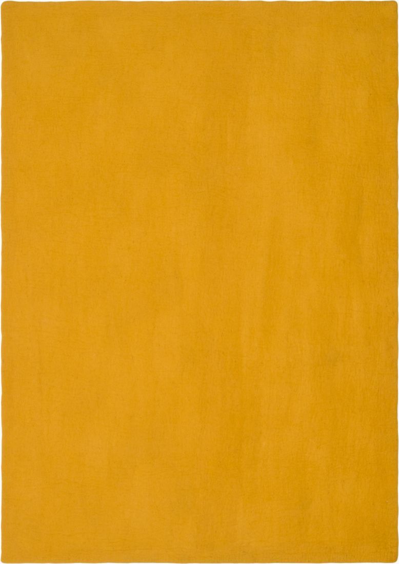 Gelber, rechteckiger Filzteppich von myfelt, 160x230 cm. Moderner Teppich aus Filz für Wohnzimmer und Schlafzimmer.