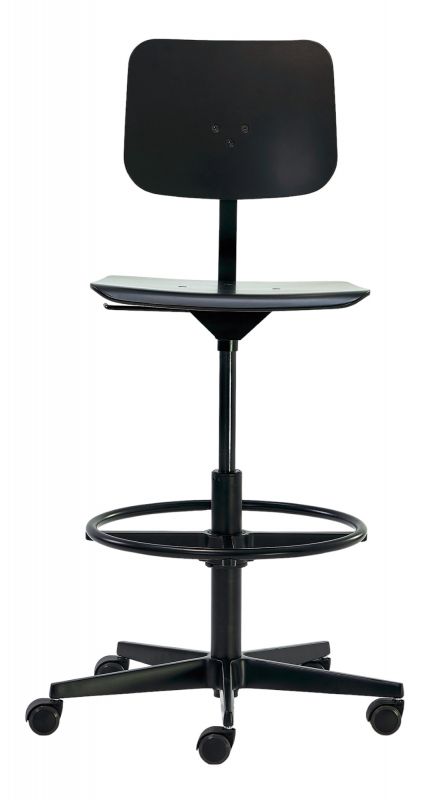 Schwarzer Mr. Square Drehstuhl von Richard Lampert mit verstellbarer Höhe und Rollen. Bürostuhl für ergonomisches Sitzen.