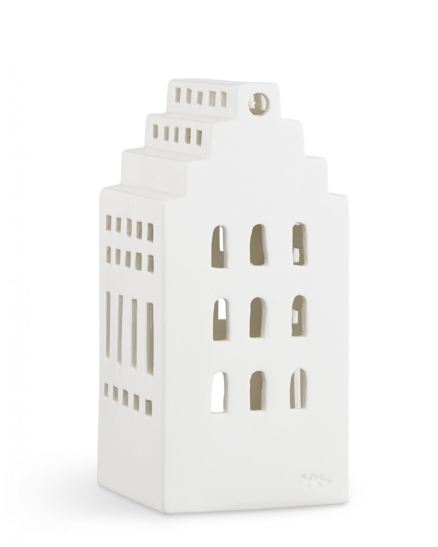 Weißes Urbania Lichthaus Gutshaus von Kähler, 17 cm hoch, Keramik Windlicht für stimmungsvolle Beleuchtung.