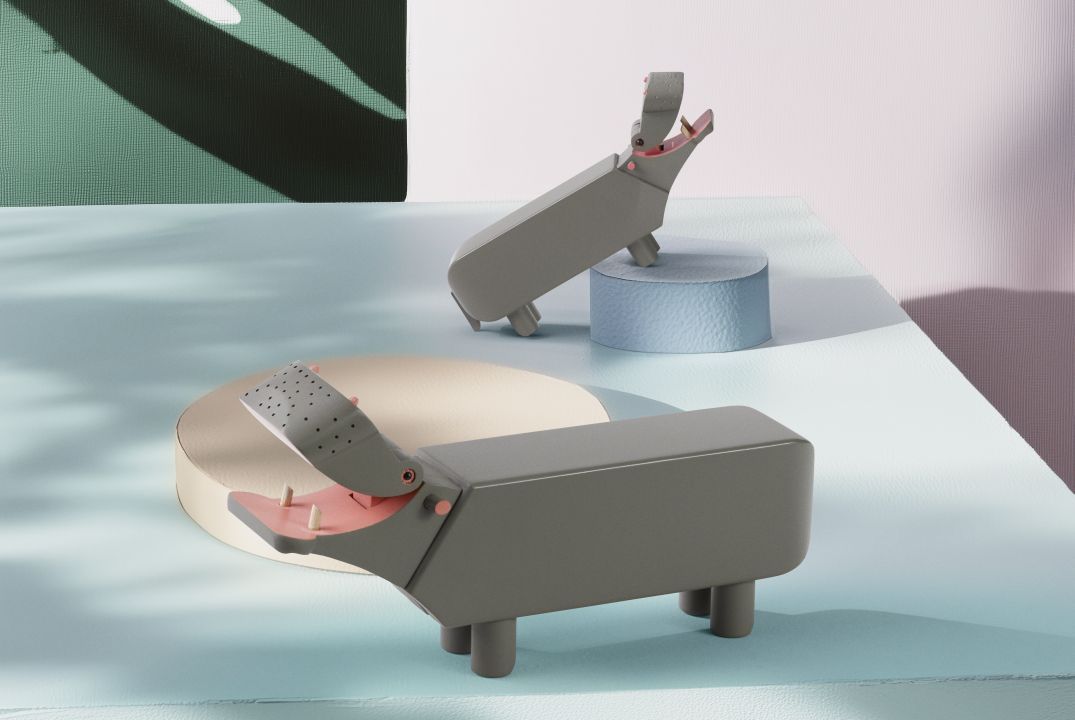 Flusspferd H9 cm grau Kay Bojesen