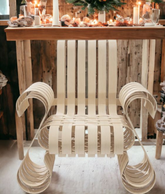 Klubsessel Power Play, Knoll International: Moderner Design-Sessel aus hellem Holz, ideal für Wohnzimmer und Büro.