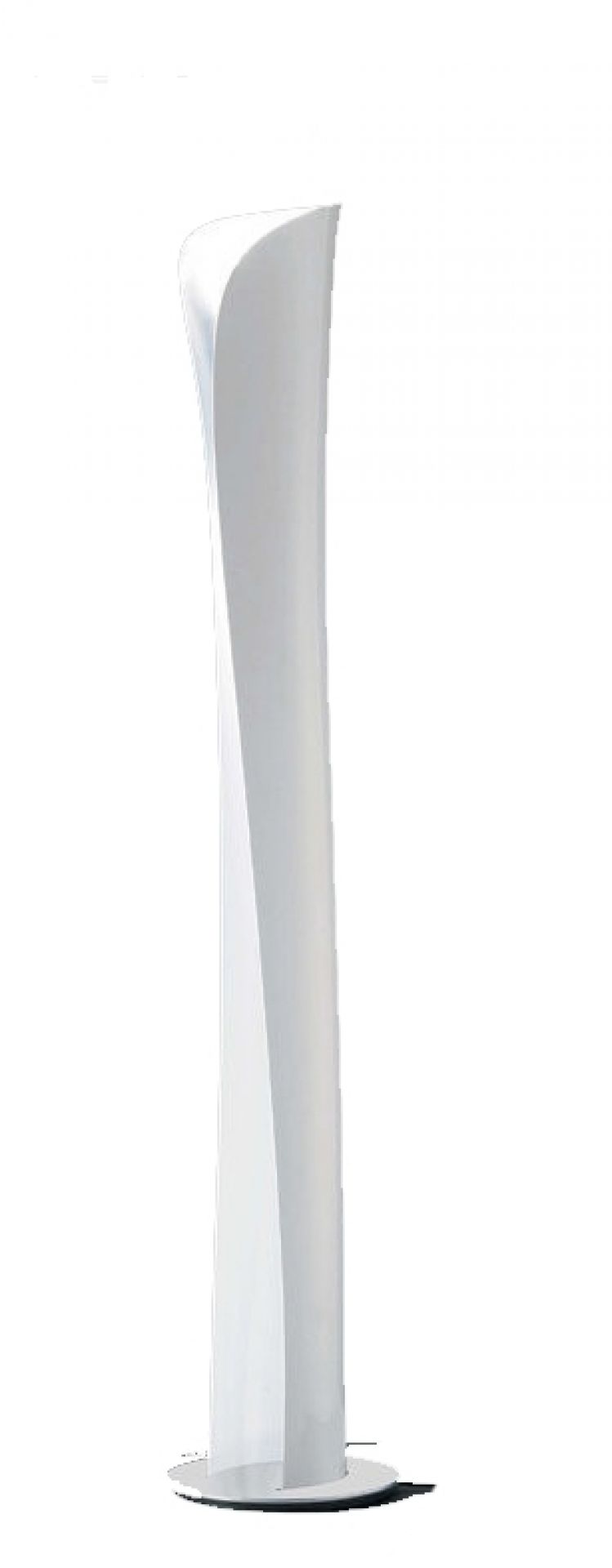 Weiße Cadmo LED Stehleuchte von Artemide mit geschwungenem Design für moderne Wohnräume.