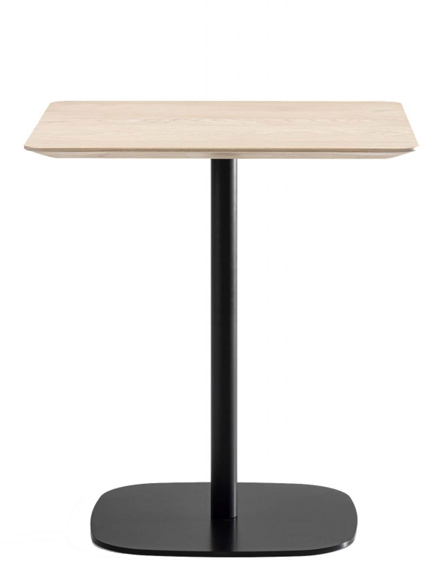 Vermu Esstisch quadratisch von Zeitraum mit hellem Holz und schwarzem Metallfuß, modernes Design.