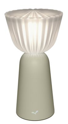 Swiing Akkuleuchte in Lehmgrau: Moderne Tischleuchte für Innen und Außen, stimmungsvolles Licht.