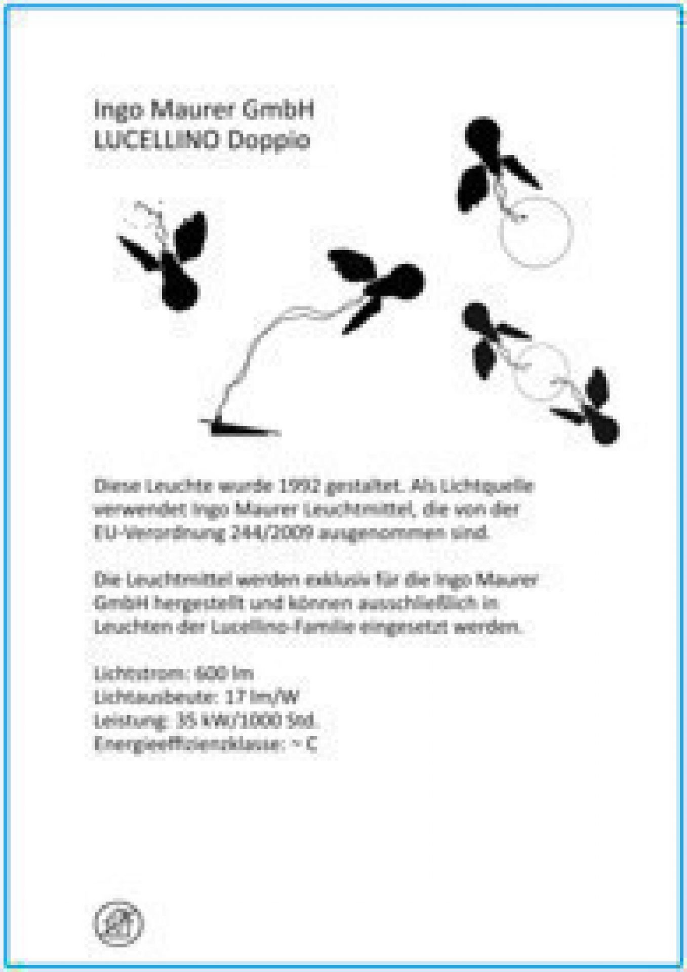 Lucellino Doppio LED Wandleuchte von Ingo Maurer: Produktdatenblatt mit technischen Details und Produktinformationen.