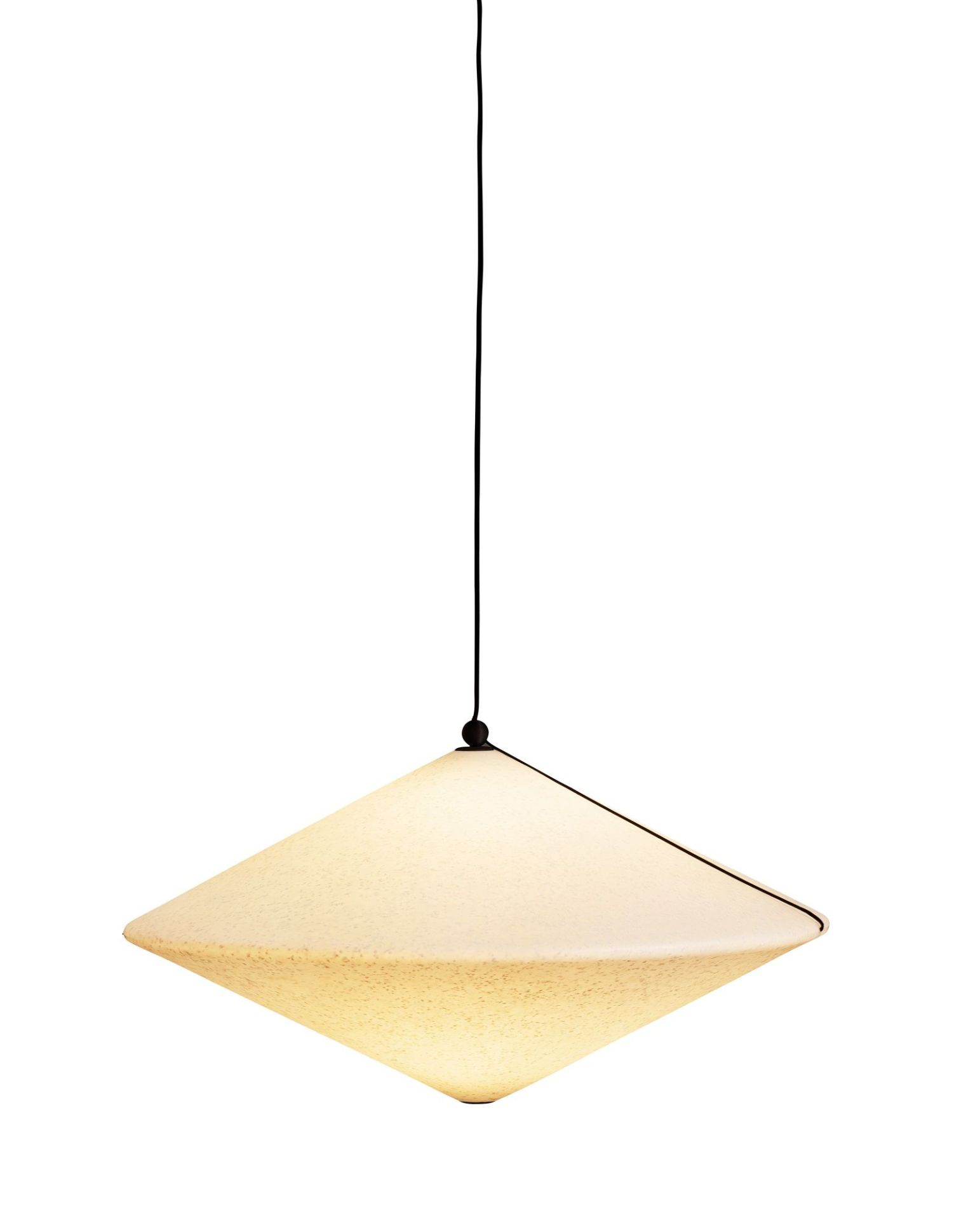 Rificolona Pendelleuchte von Miniforms, moderne Deckenlampe mit geometrischem Schirm und warmem Licht.