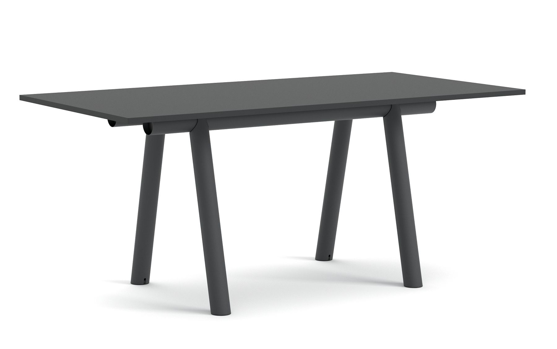 Grauer Hay Boa Table Tisch mit rechteckiger Tischplatte und vier Beinen.