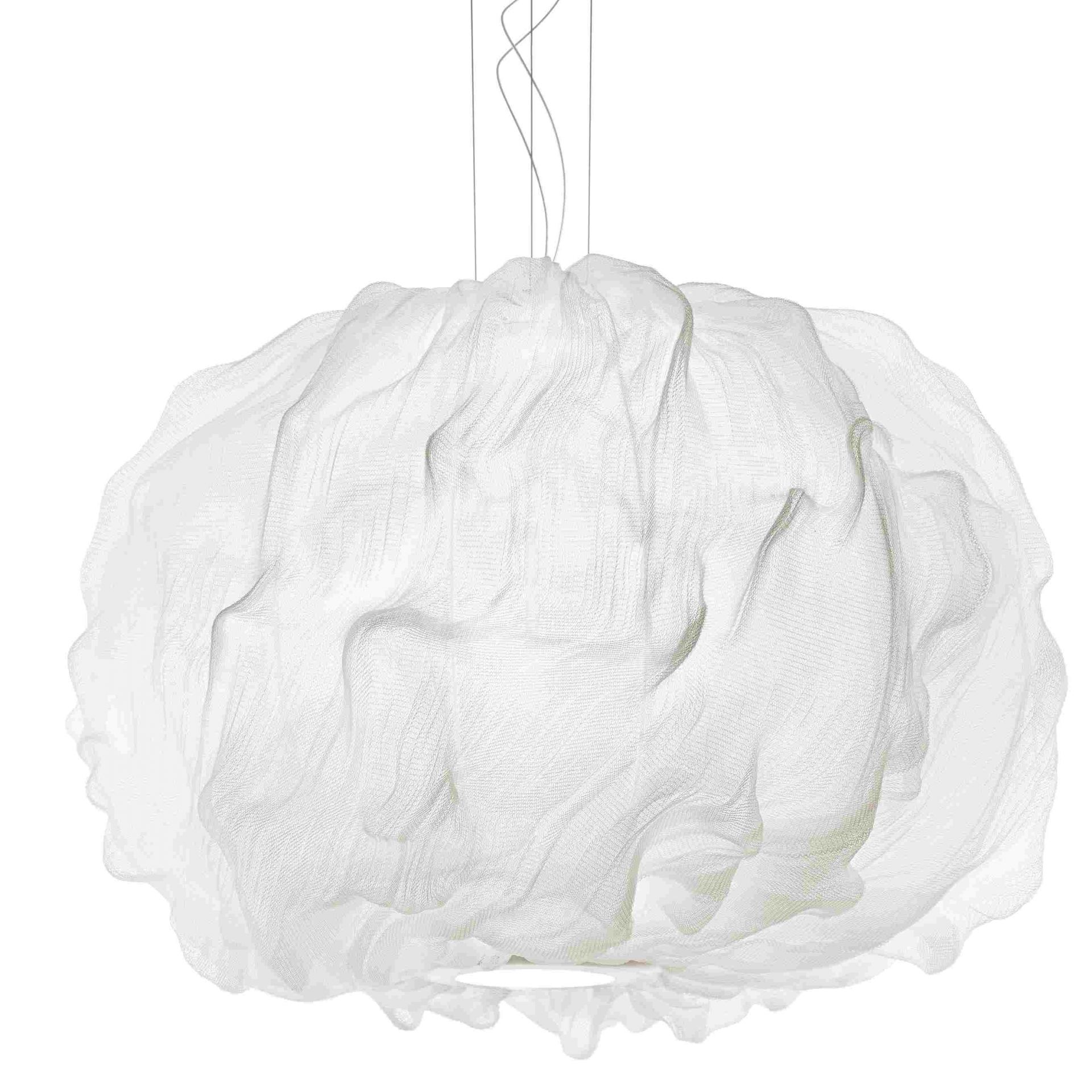Weiße Nuée Pendelleuchte von Foscarini, modernes Design, hängende Lampe für Wohnzimmer und Esszimmer.