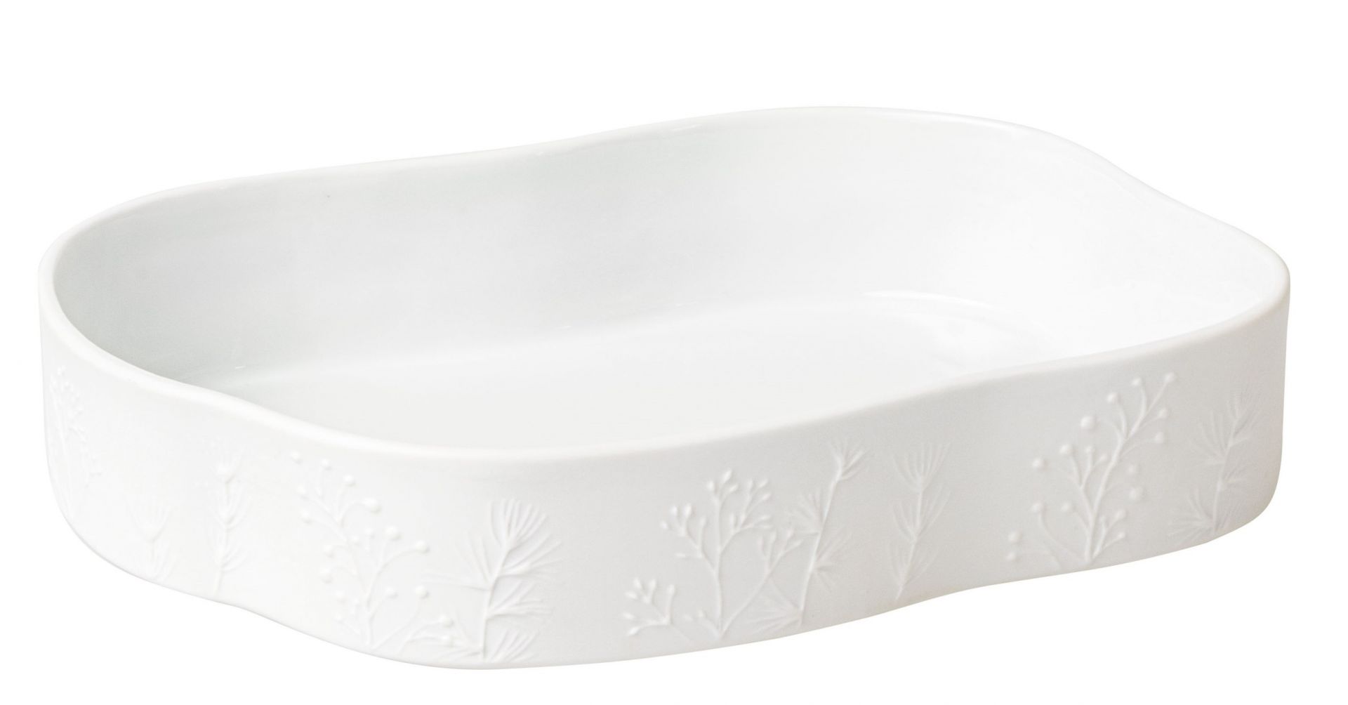 Weiße Räder Schale "Winterzauber" aus Keramik mit filigranem Wintermuster, ideal als Dekoschale für die Weihnachtszeit.