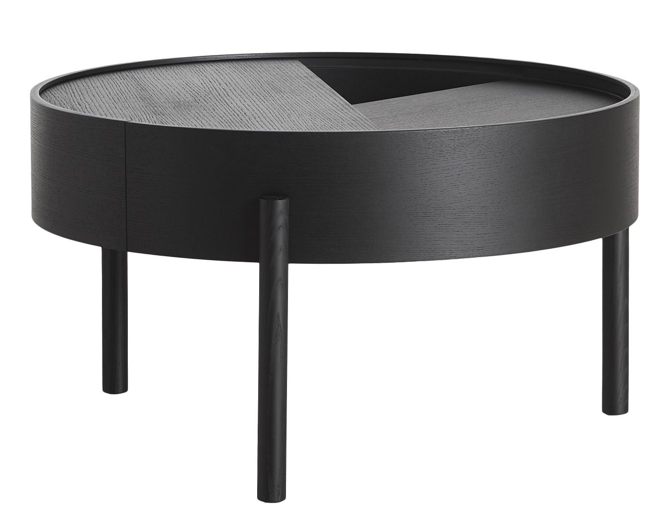 Arc Couchtisch Ø 66 cm Woud | Schwarz lackierte Esche | WOUD 110515