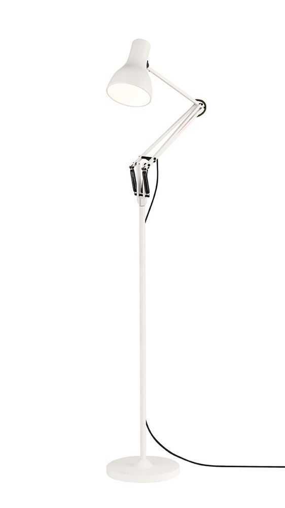 Weiße Type 75 Stehleuchte von Anglepoise, Paul Smith Edition, flexible Schreibtischlampe für Wohnzimmer und Büro.
