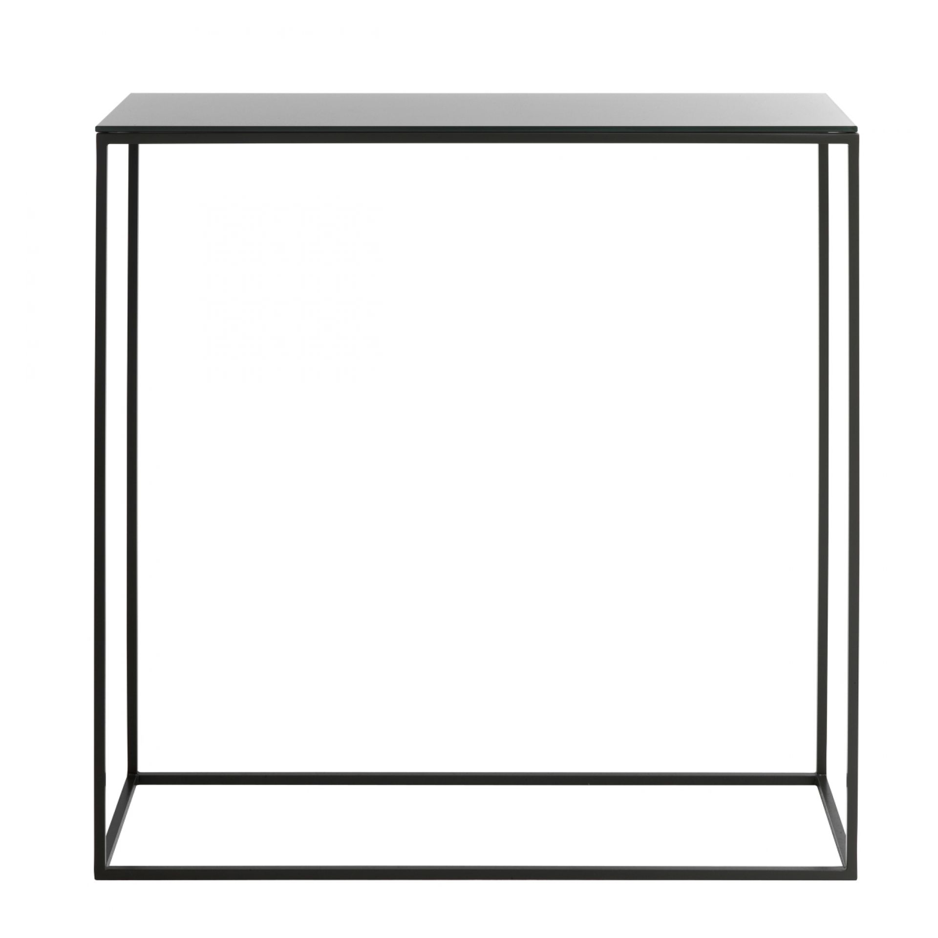 Schwarzer Rack Konsoltisch von Schönbuch, 70 cm breit, minimalistisches Design mit filigranem Metallgestell.