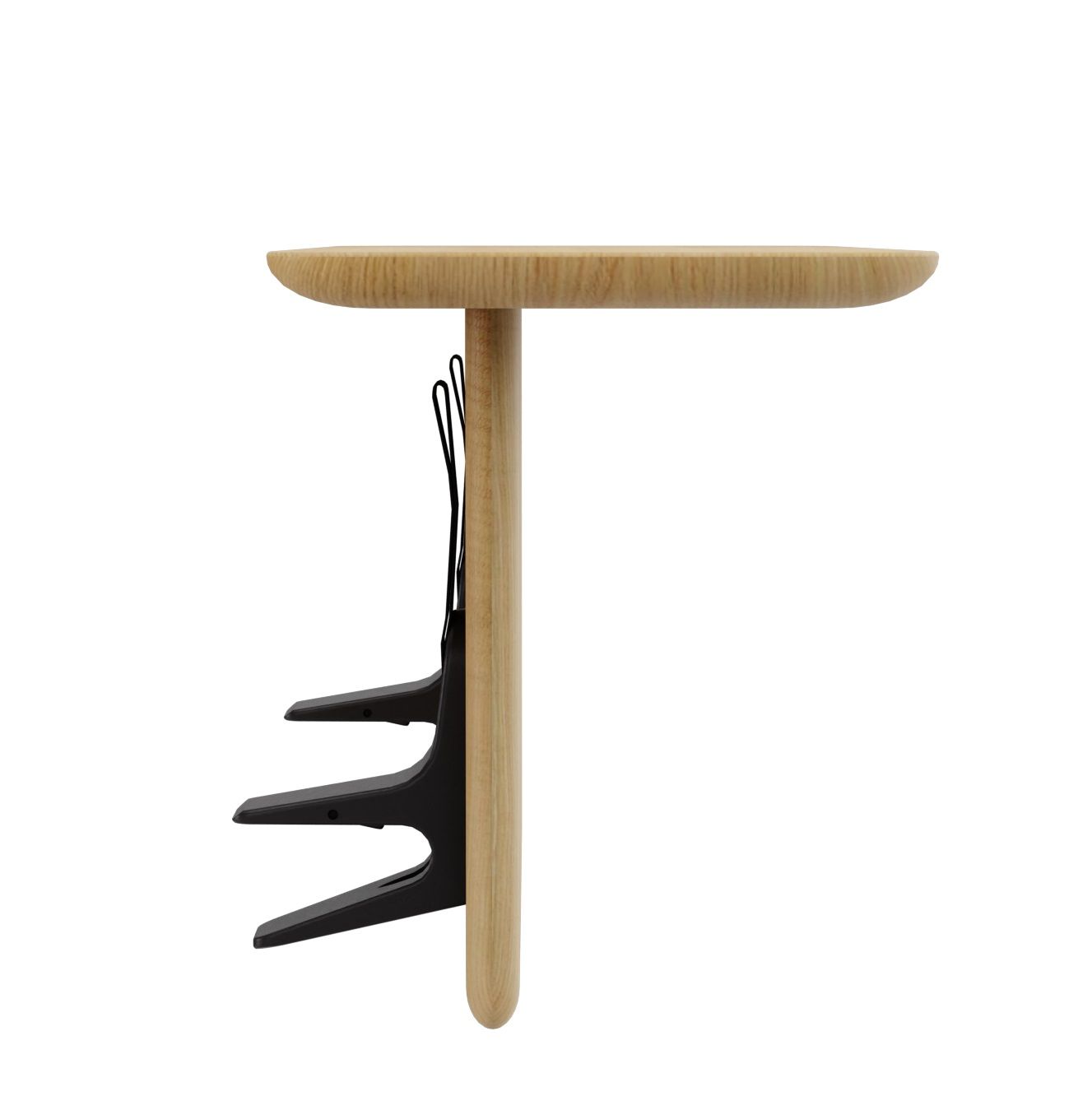 Vitra Anagram Anstecktisch: Kleiner Beistelltisch aus Holz mit praktischer Halterung für Zeitschriften oder Bücher.