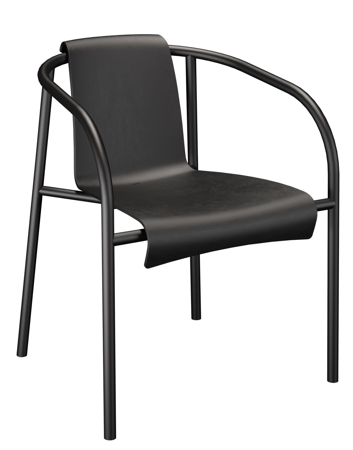 Schwarzer Nami Armlehnstuhl von Houe für den Außenbereich, moderner Gartenstuhl mit Armlehnen.